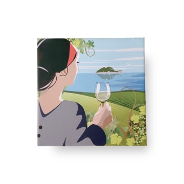 Il sole e il mare nel bicchiere – Tela 20×20