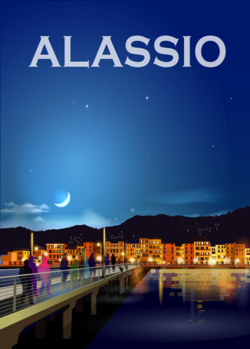 Molo di Alassio by night
